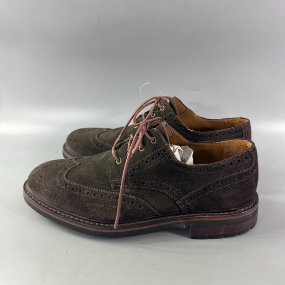 New Polo Ralph Lauren Brown Suede Norbeck Wingtip Vibram Sole Leather Shoes 9 D main image 8